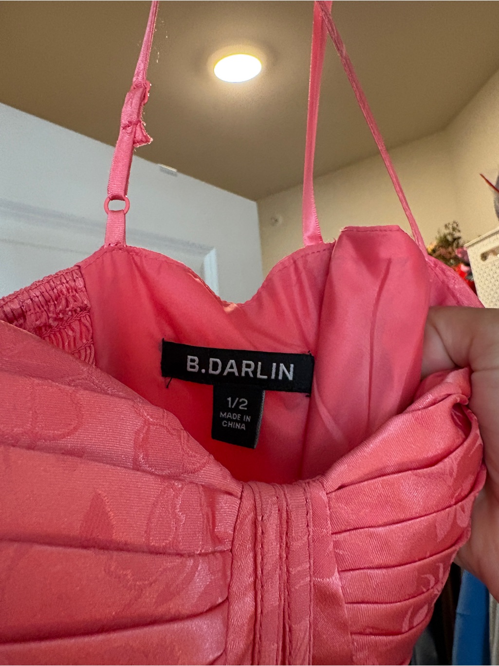 B. Darlin Hot Pink Pleated Sweetheart Party Dress